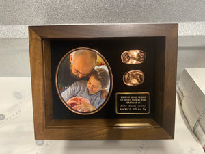 8 x 10” SOLID WOOD SHADOWBOX -2 X-Small pieces w/ Photo Oval