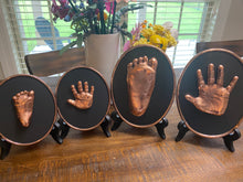 PERSONALIZED BRONZE HANDPRINT ON BLACK OVAL FOR YOUNG CHILDREN