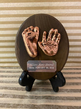 Baby bronzed hand & foot impressions plaque